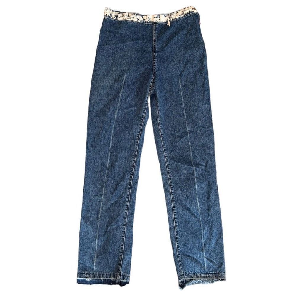 Rachel Comeyhigh Waisted Bleach Washed Fray Jeans Size 2